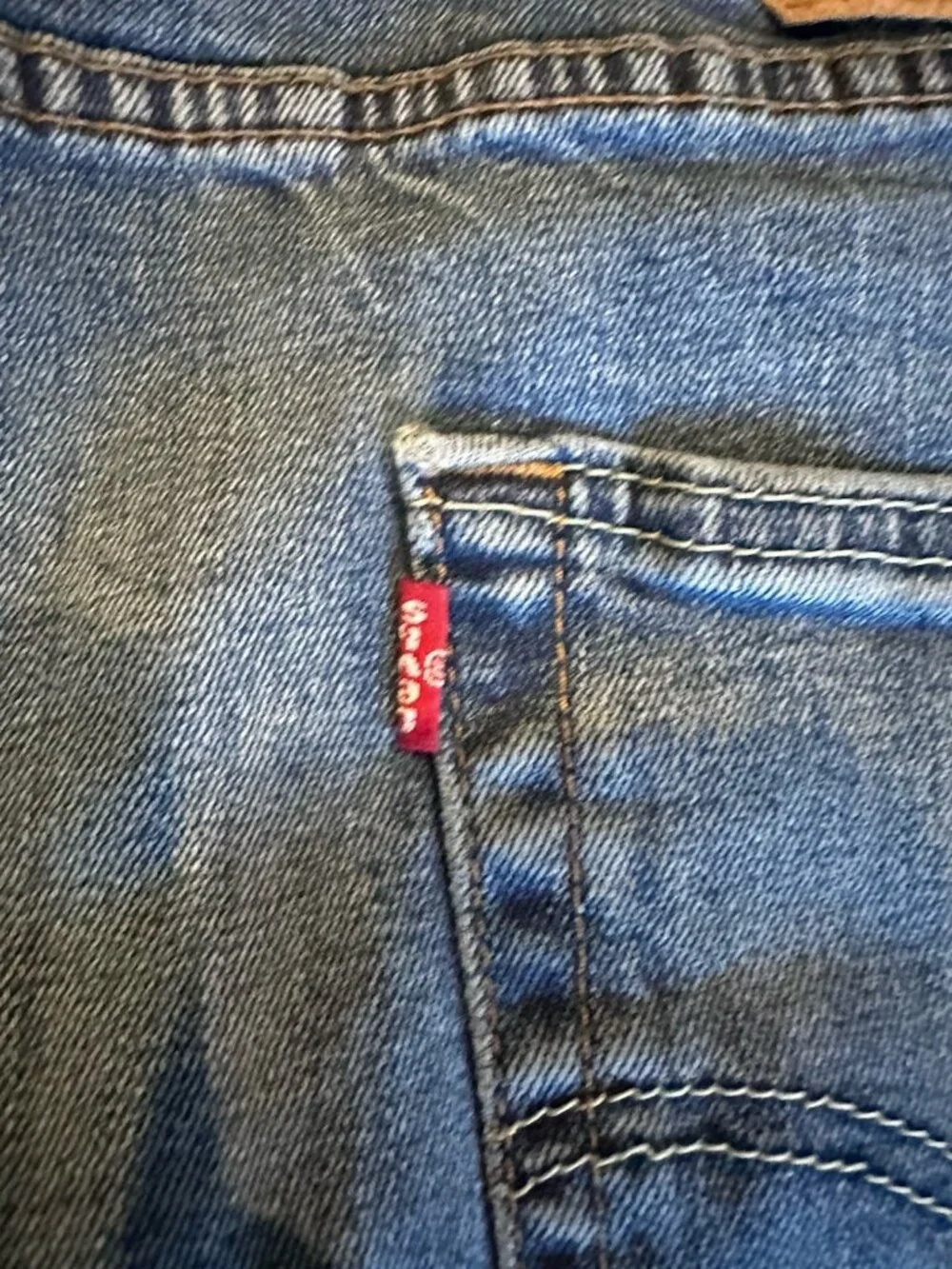 Levi's 502™ Regular Straight Leg Blue Jeans Unisex 34x26 Naturally Distressed